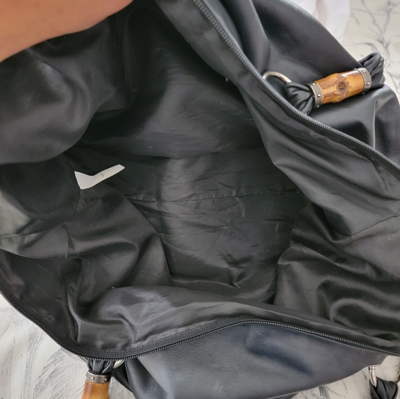 Coldwater Creek Soft Vegan Leather Bamboo Trim Shoulder Bag - Picture 12 of 15